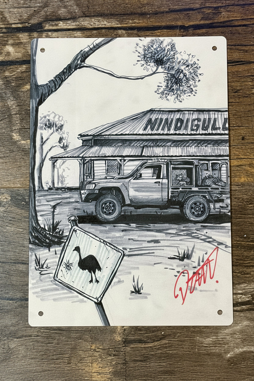 Tin Sign – Original Artwork by That Bloke That Draws Instagram series- Drawing Aussie's Favourite Cars- Part 9